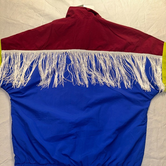 ASOS Western Red, White & Blue Fringe Jacket / Wind Breaker ~ NEW - Picture 2 of 9